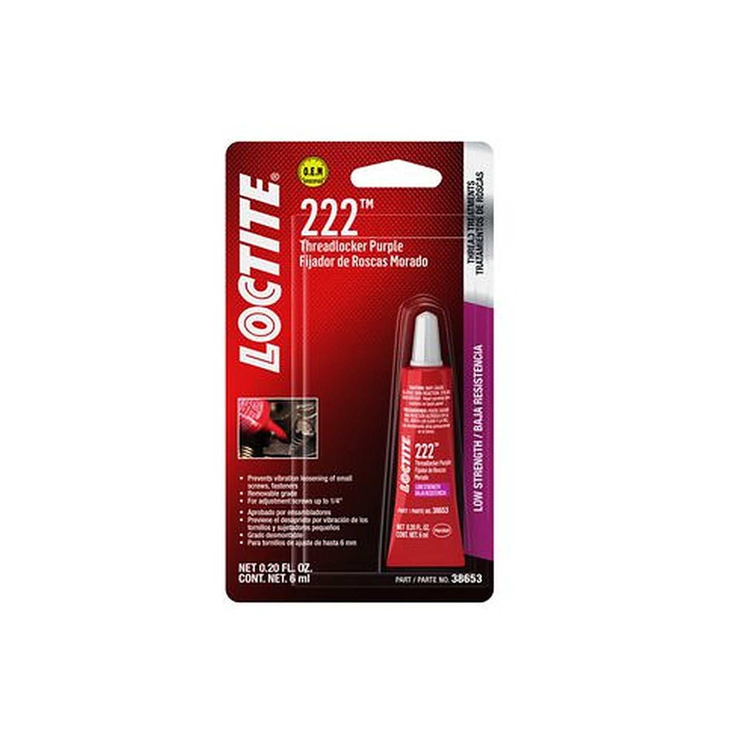 Loctite 222 Threadlocker Low Strength Purple 6ml 555339