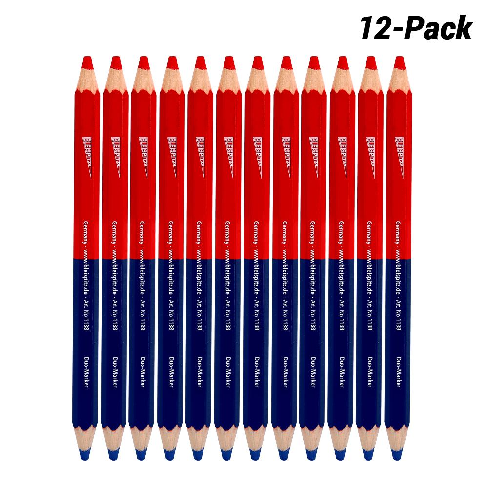 Bleispitz 1171-12 12-Pack 175mm Red/Blue Duo-Marker Coloured Pencils - MADE IN EUROPE