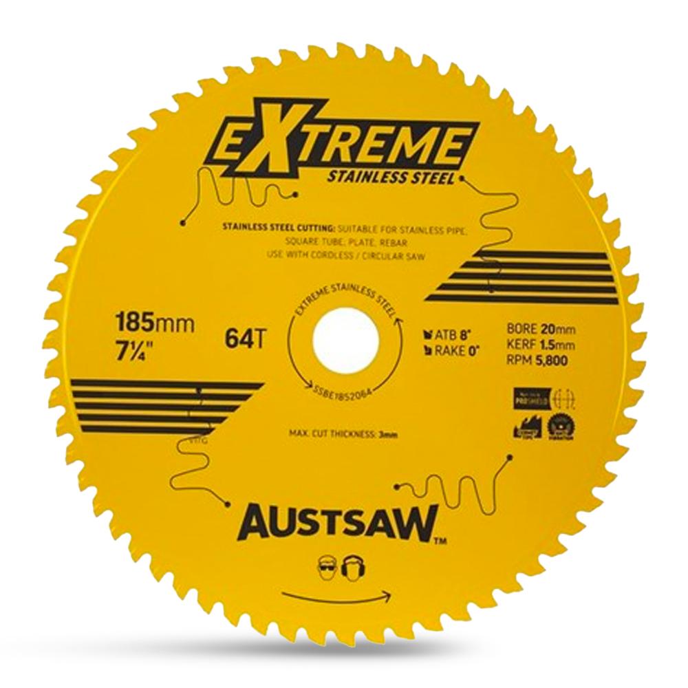 Austsaw SSBE1852064 185mm x 20mm x 64T Extreme Stainless Steel Blade