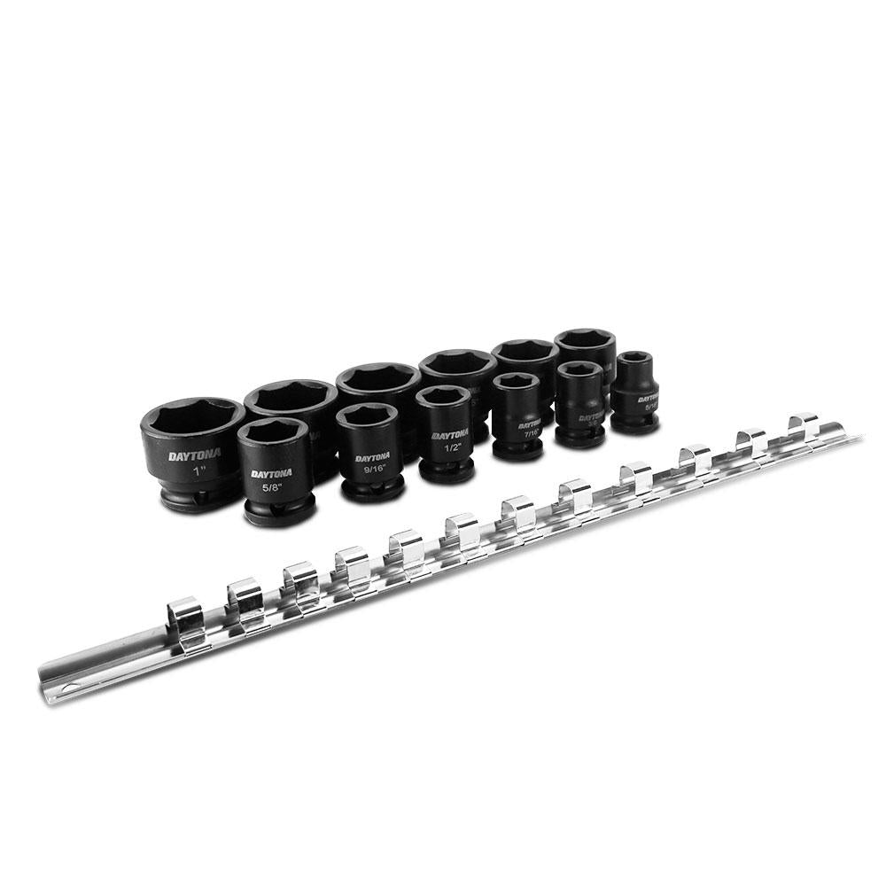 Daytona DIS1238 12pce 3/8" Drive 5/16"-1" Imperial Stubby Impact Socket Set