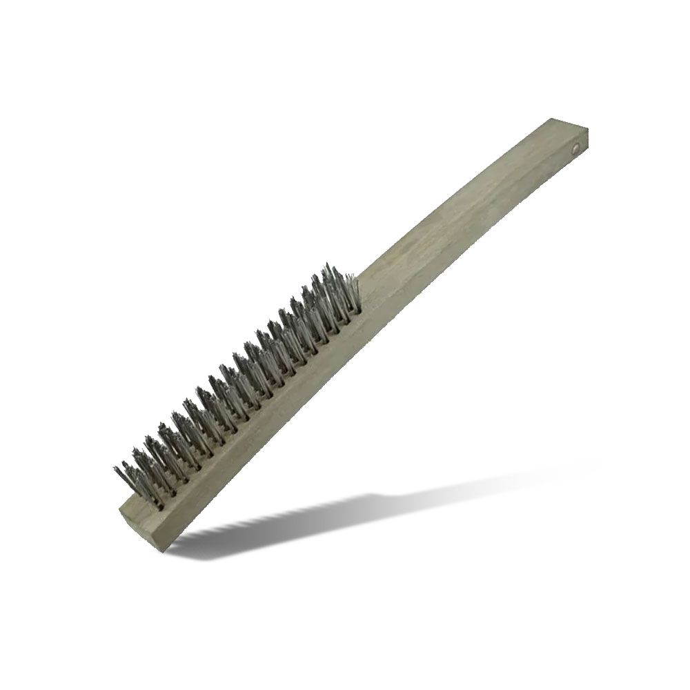 ITM TM7050-004 Long 353mm 3 Row Steel Hand Brush with Timber Handle