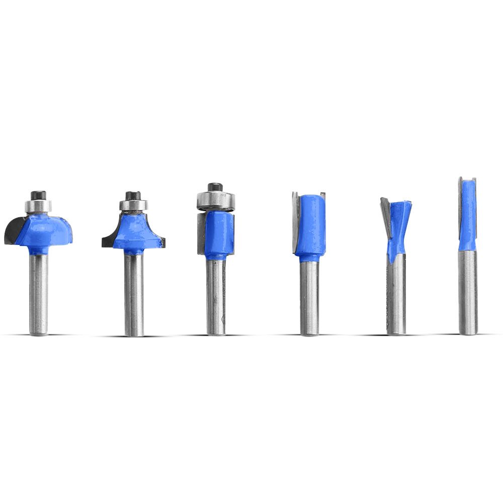 Techsmart TRBS6 6pce 1/4" Shank Router Bit Set