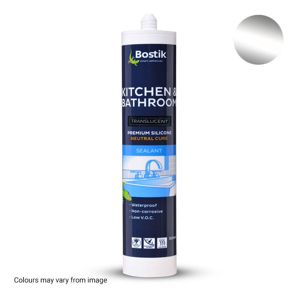 Bostik 30840127 300ml Kitchen & Bathroom Neutral Cure Silicone Sealant - Translucent