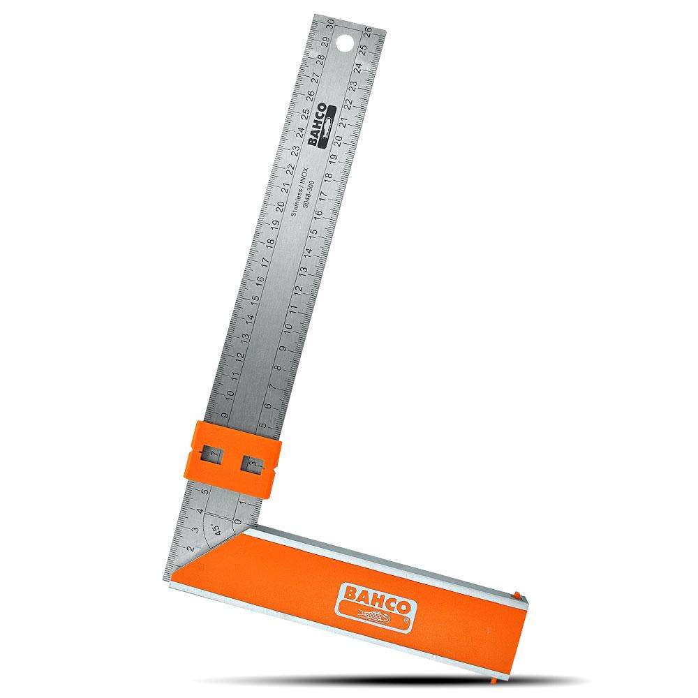 Bahco 9048-300 300mm (12") Square Ruler with Balance Pin & Removable Indicator