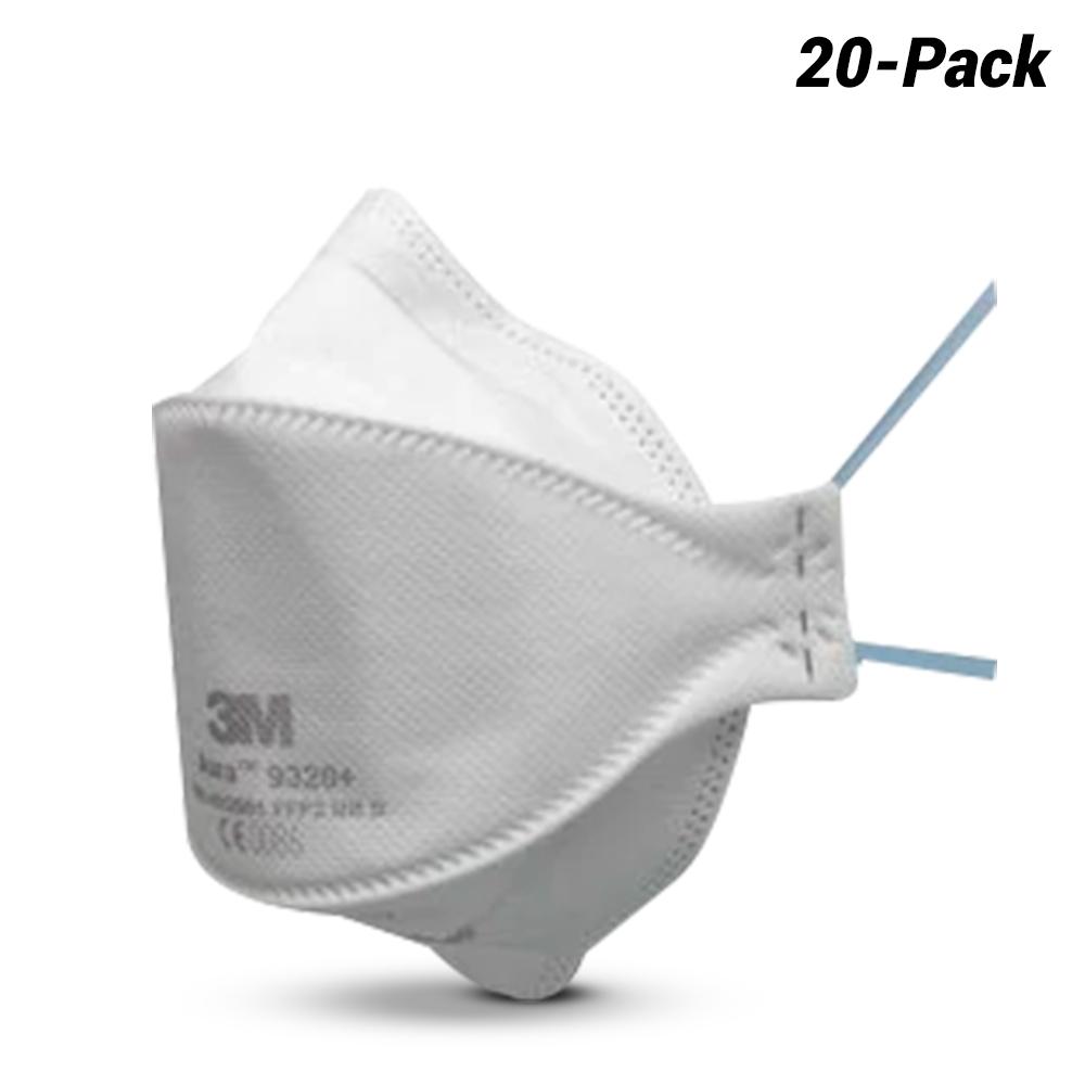 3M 9320A+ (XA010017847) 20-Pack Dust Mask P2 Flat Fold Particulate Respirator