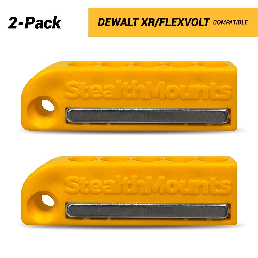 StealthMounts BH-DW-YLW-2 Dewalt XR & FlexvVolt 2-Pack Magnetic Yellow Drill Bit Holders