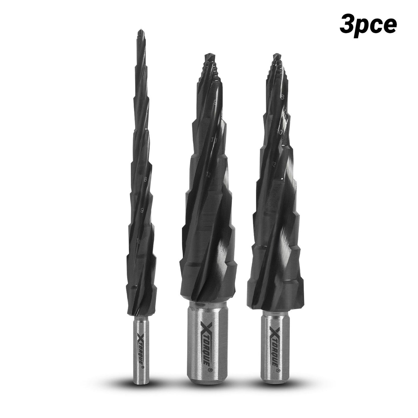 Xtorque XSSD3 3pce M35 Cobalt Shark Step Drill Set