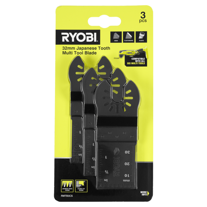 Ryobi 32mm Japanese Tooth Multi Tool Blade 3 Pack