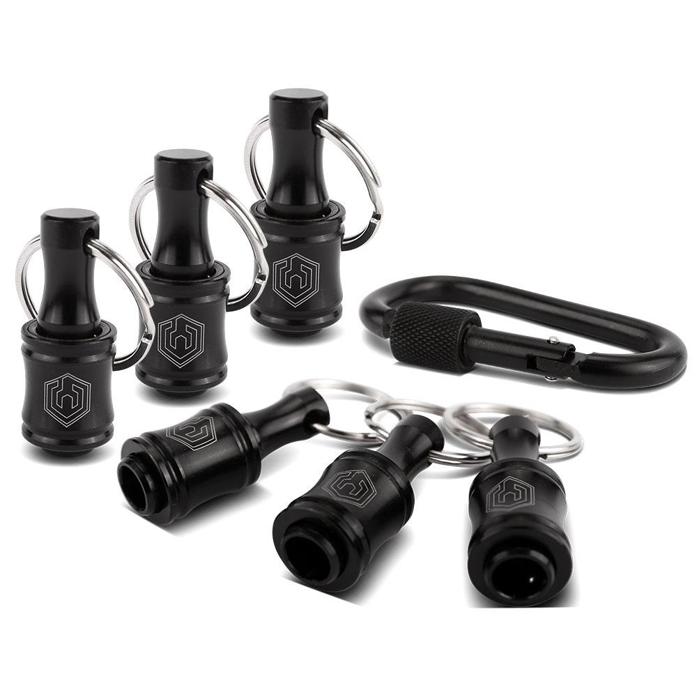 Techsmart T6HOL 6-Pack 1/4" Quick Release Black Driver Bit Holder Catchers