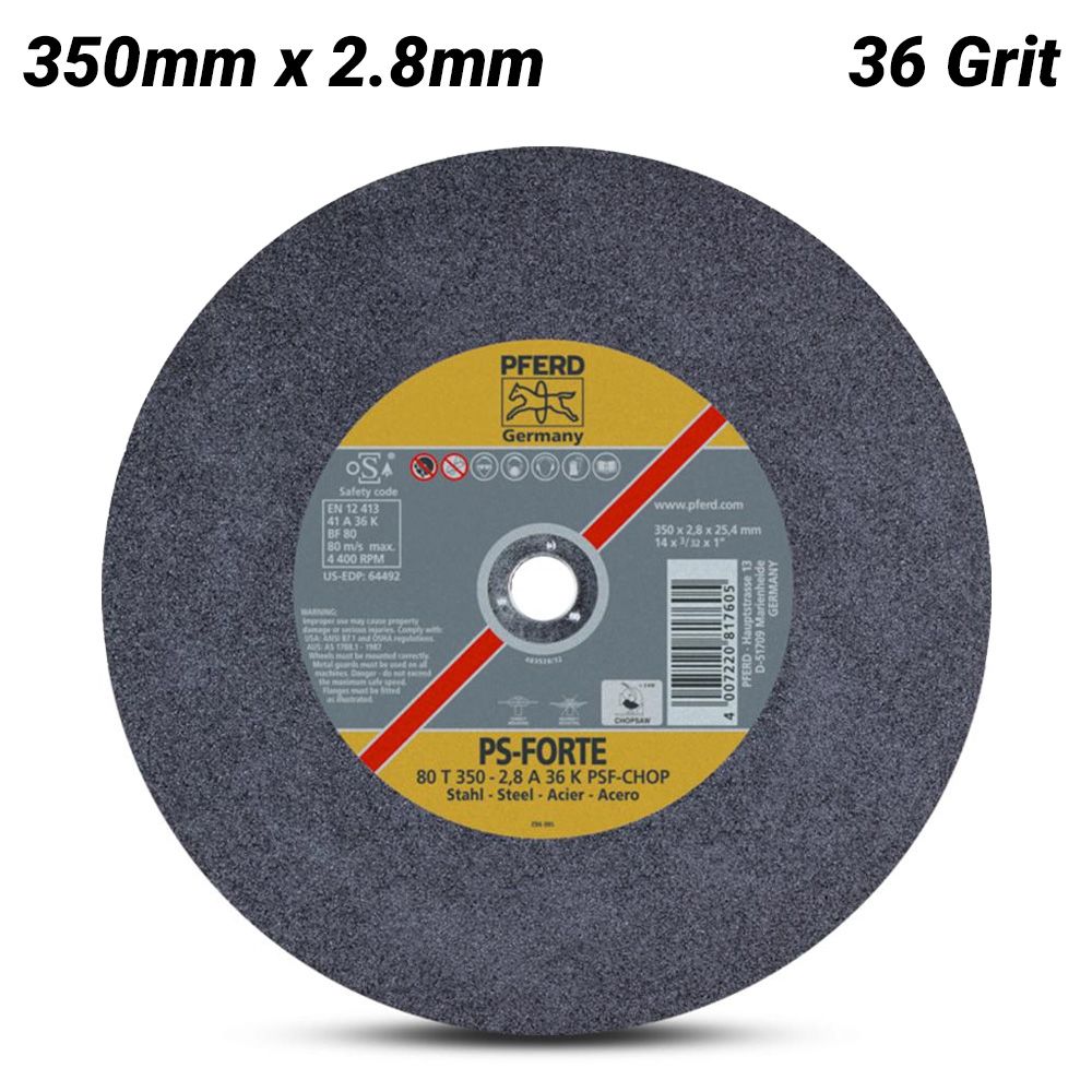 PFERD 80T 350-2.8 L PSF CHOP STEELOX (73001321) 350mm x 2.8mm Low Speed Stationary Cut Off Wheel