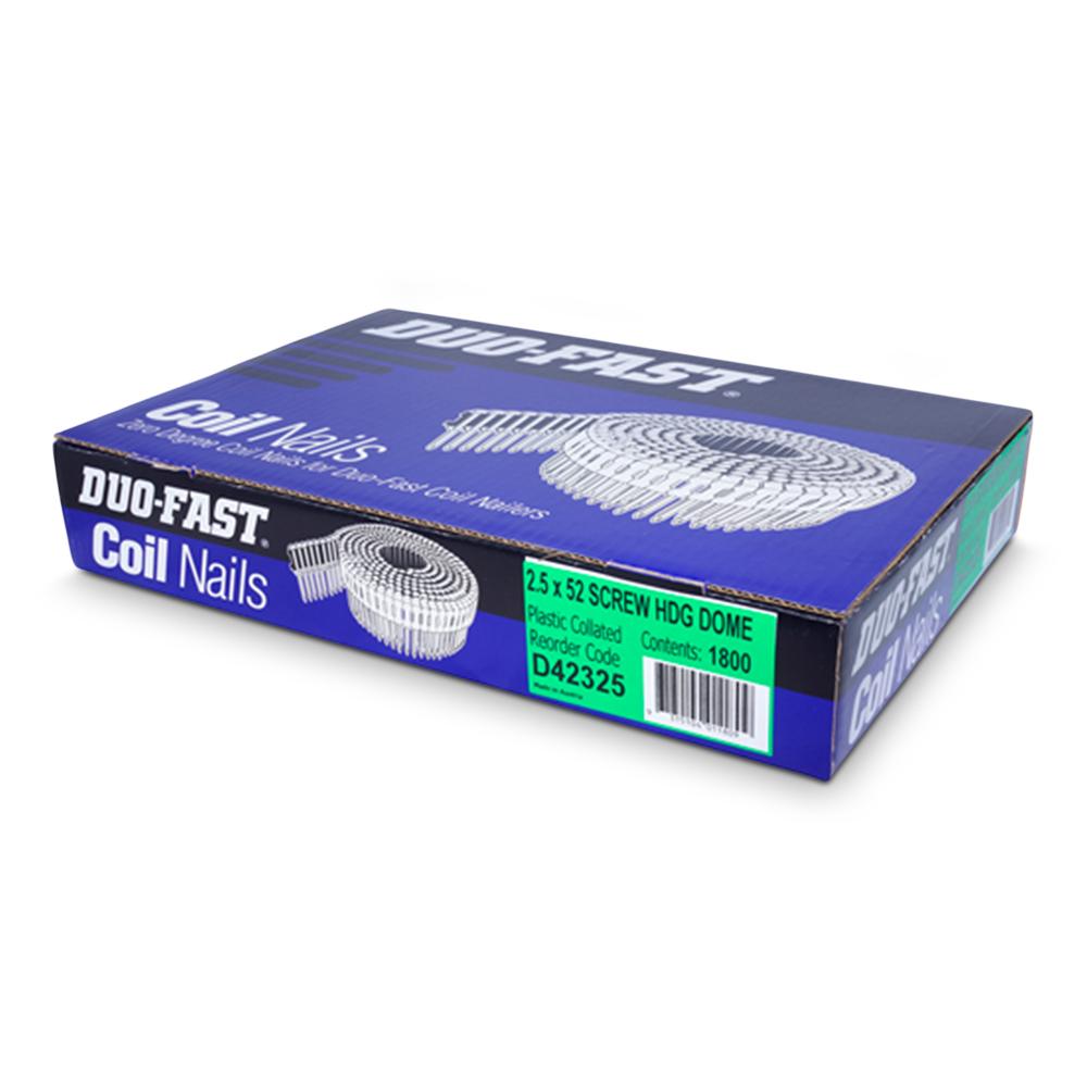 Paslode D42325 DUO-FAST 2.5mm x 52mm Screw Hot Dipped Galvanised 0 Degree Plastic Collated Coil Nails
