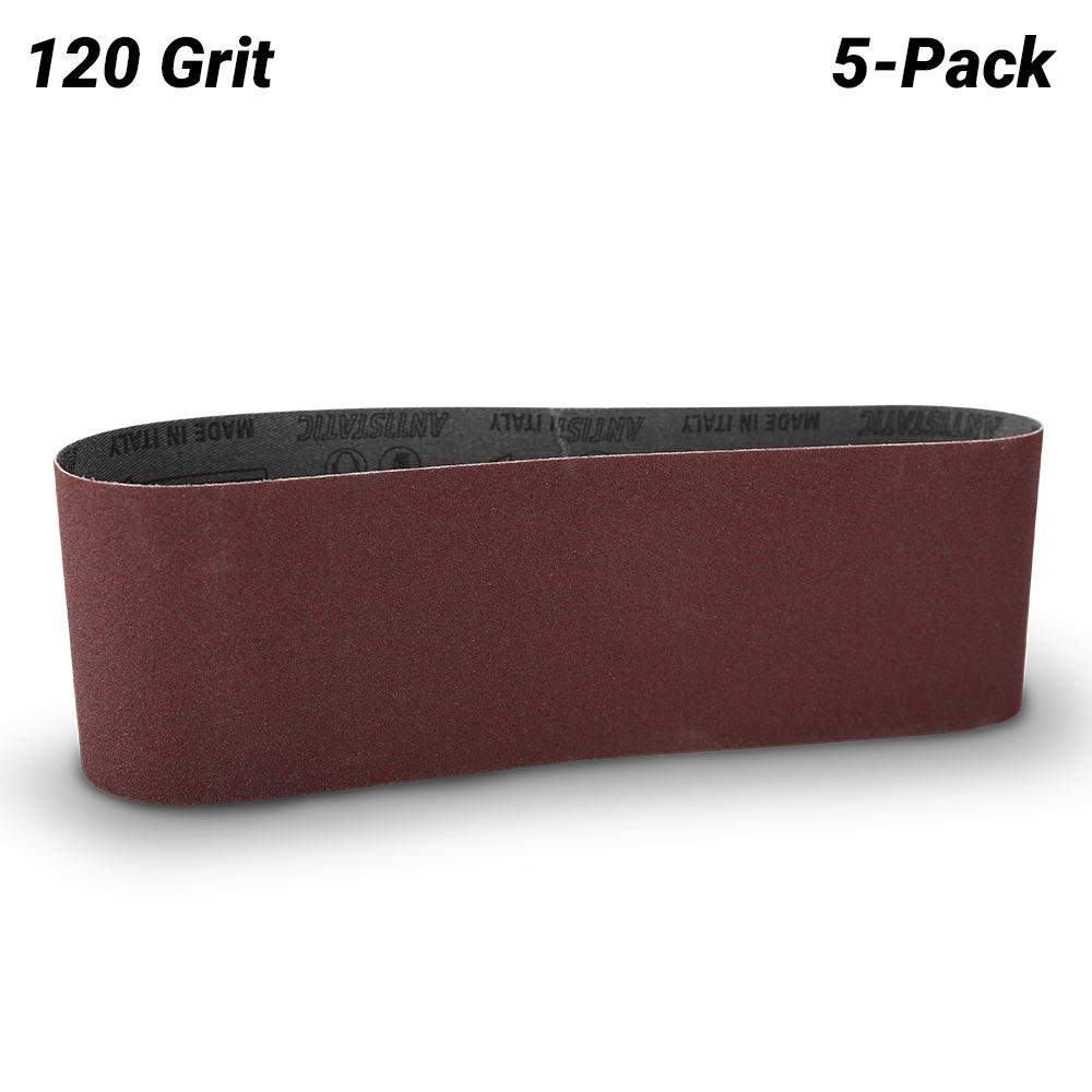 Primex 20854 5-Pack 75 x 533mm Premium Aluminium Oxide 120 Grit Sanding Belts - MADE IN EUROPE