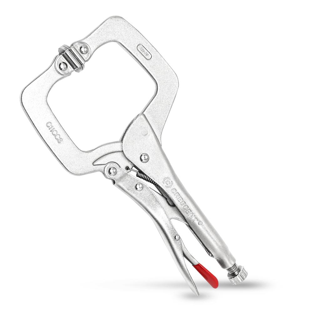 Crescent C11CCSVN 280mm (11") Locking C-Clamp with Swivel Pad Tips