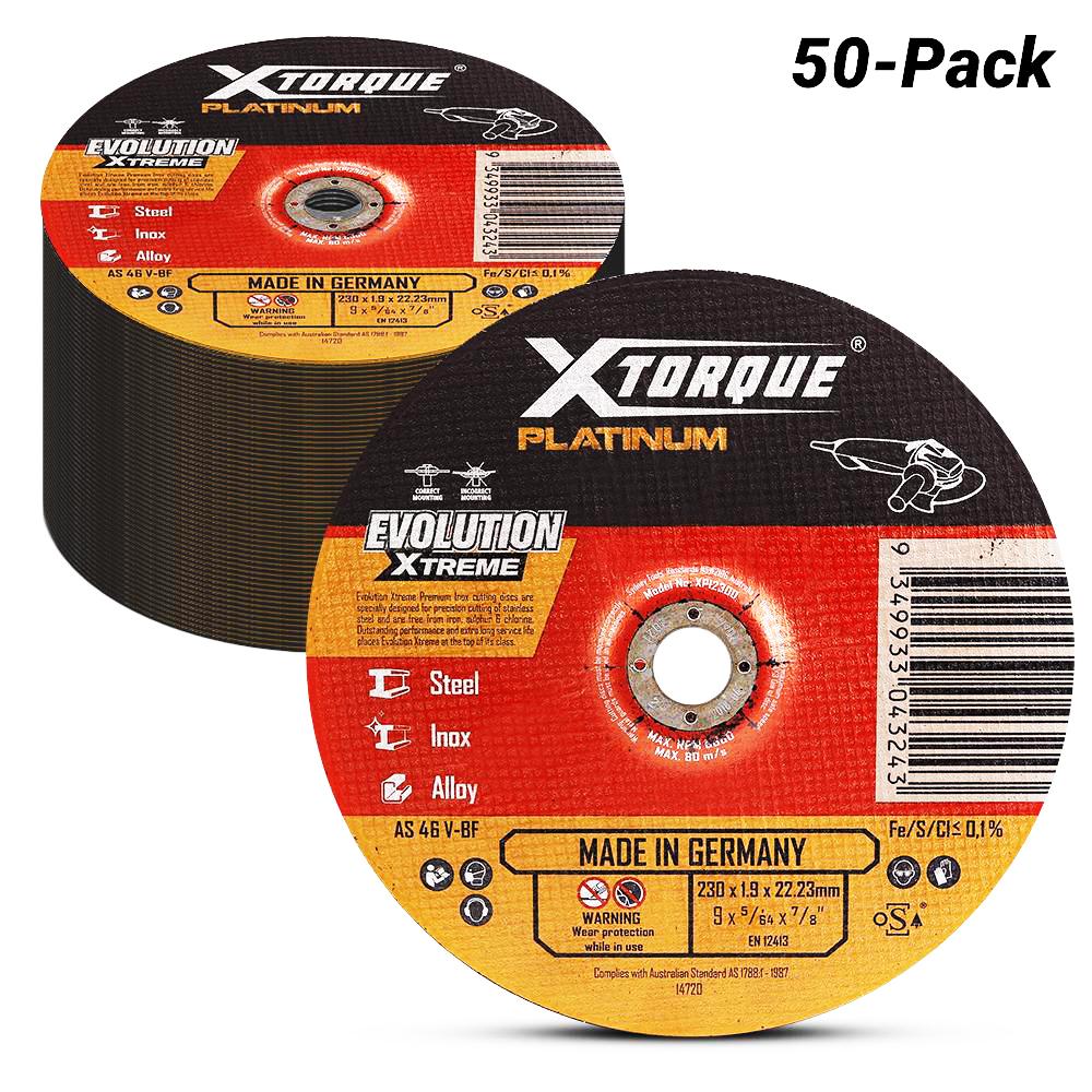 Xtorque XPI230D-50 Platinum 50-Pack 230mm (9") 1.9mm Platinum Inox Cutting Disc - MADE IN GERMANY