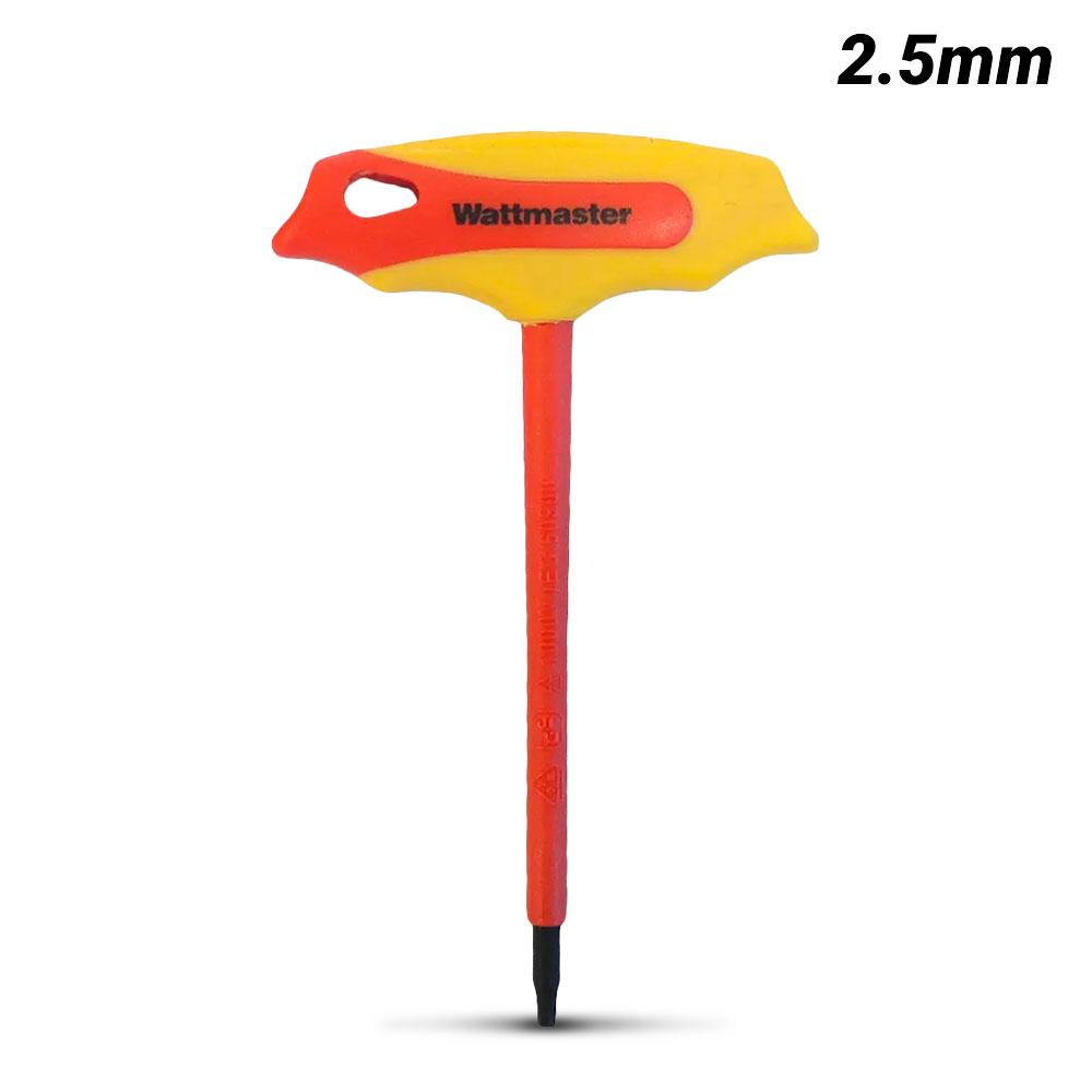 Wattmaster WATTHEXKEY2.5 2.5mm VDE T-Handle Hex Key Wrench