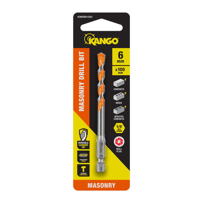 Kango 6 x 100mm 1/4" Masonry Drill Bit