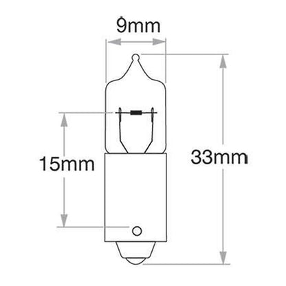 Narva H6W Bayonet BAX9s Halogen Globe 12V 6W 68161