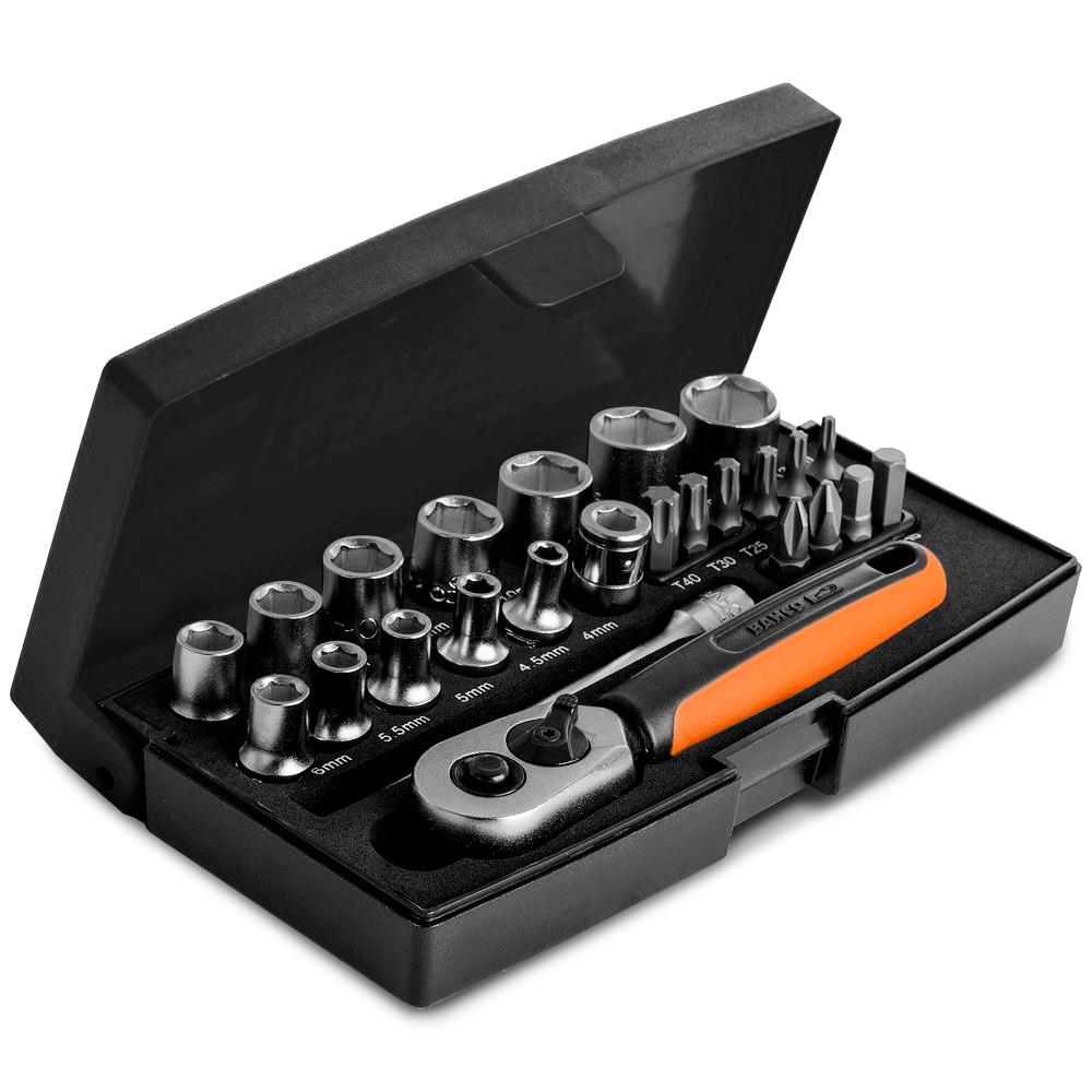 Bahco SL25BL 25pce 1/4" Drive Black Limited Edition Ratchet and Socket Set