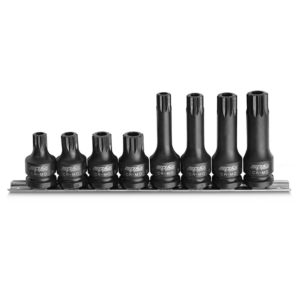 SP Tools SP20385 8pce 1/2" Drive Tamper Spline Impact Bit Socket Set