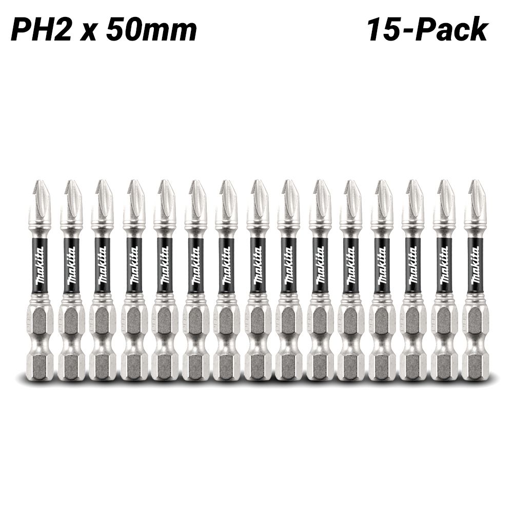 Makita E-18459 15-Pack Impact XPS PH2 x 50mm Power Screwdriver Bit