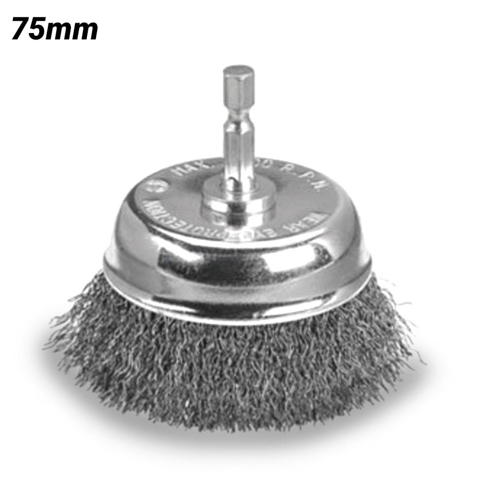 Bordo 5130-75S 75mm Steel Crimp Wire Cup Brush with Hex Shank