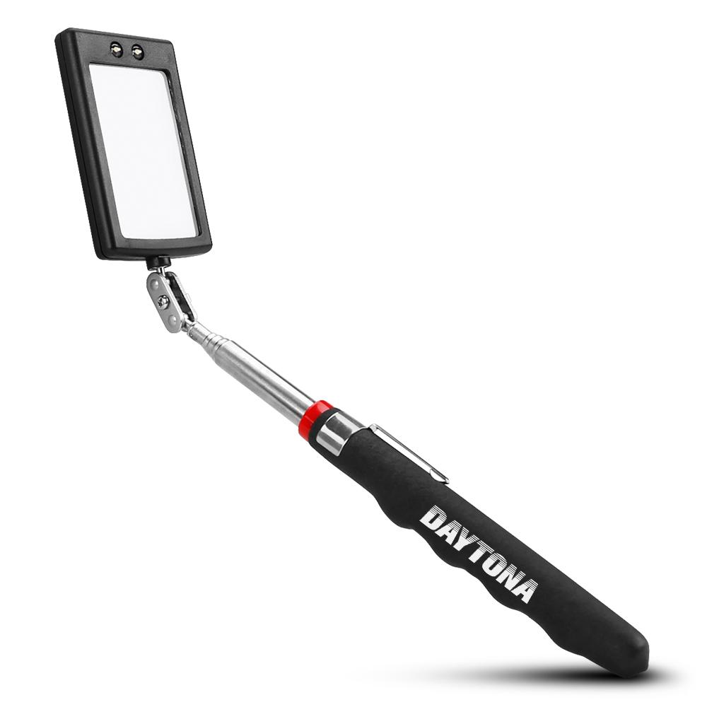 Daytona DTELMIR 870mm (34-1/4") 50mm x 80mm Telescopic Inspection Mirror with 2 x LED Lights