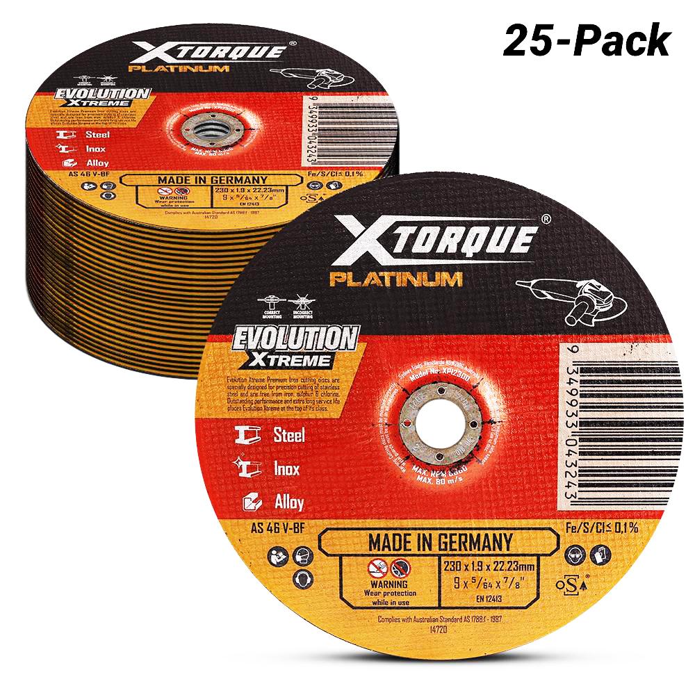 Xtorque XPI230D-25 Platinum 25-Pack 230mm (9") 1.9mm Platinum Inox Cutting Disc - MADE IN GERMANY