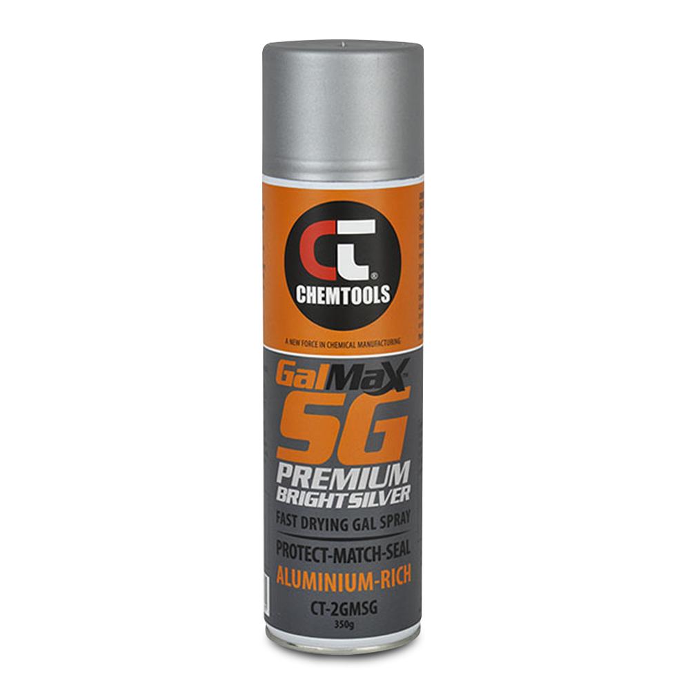 Chemtools CT-2GMSG-350 350g SG Premium Bright Silver All-In-1 Galvanising Aerosol Paint