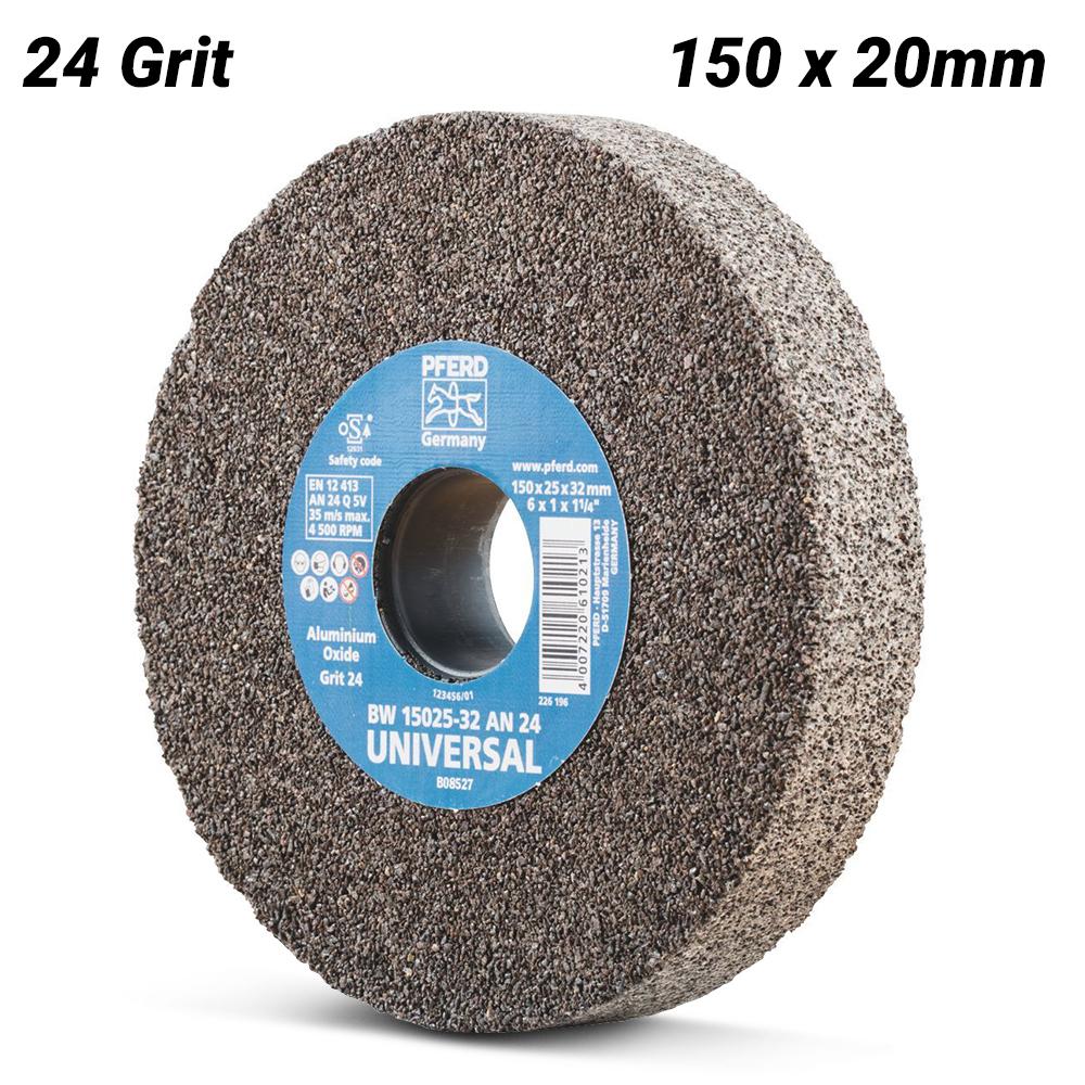 PFERD 39008422 150mm (6") Aluminium Oxide 24 Grit Universal Bench Grinding Wheel