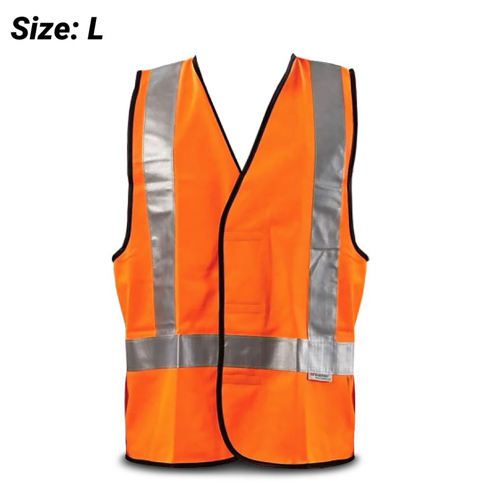 Pro Choice VDNO-L Fluro Orange H-Back Day/Night Safety Vest (LARGE)