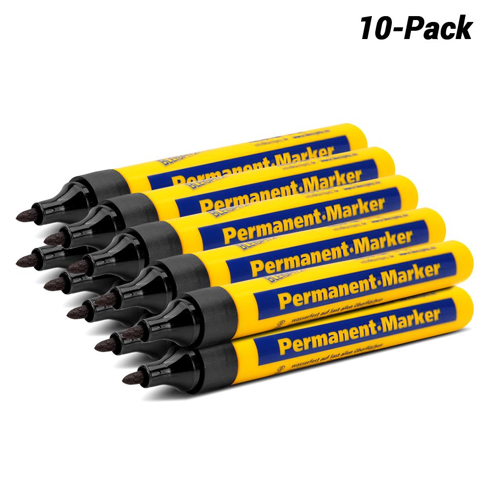 Bleispitz 0631 10-Pack Quick Dry 1.5-3mm Black Permanent Markers - MADE IN GERMANY
