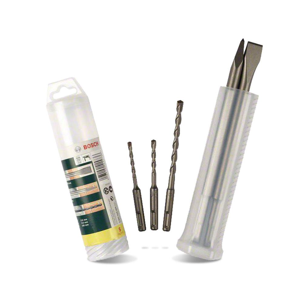 Bosch SDS DRILL/CHISEL 5ER (2.607.019.455) 5pce Hammer Drill Bit & Chisel Set SDS-Plus