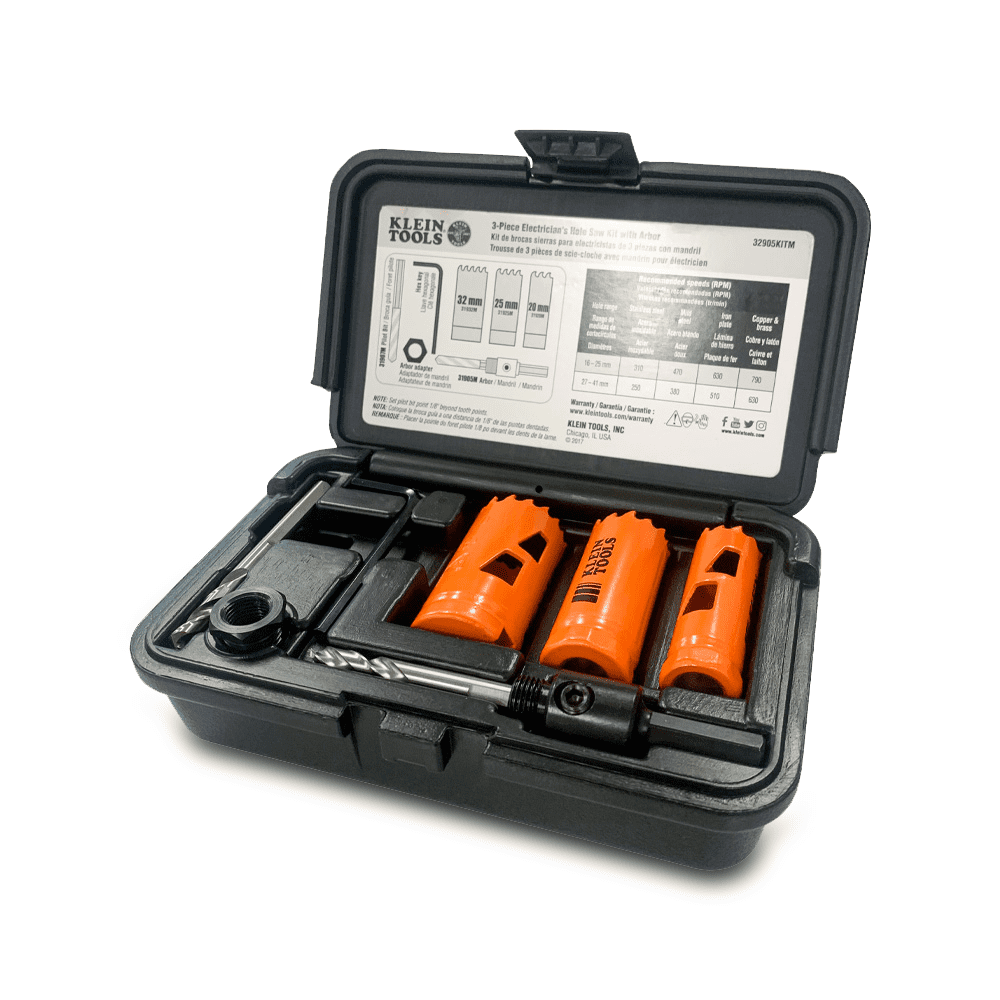 Klein A-32905KITM 3pce Electricians Hole Saw Kit