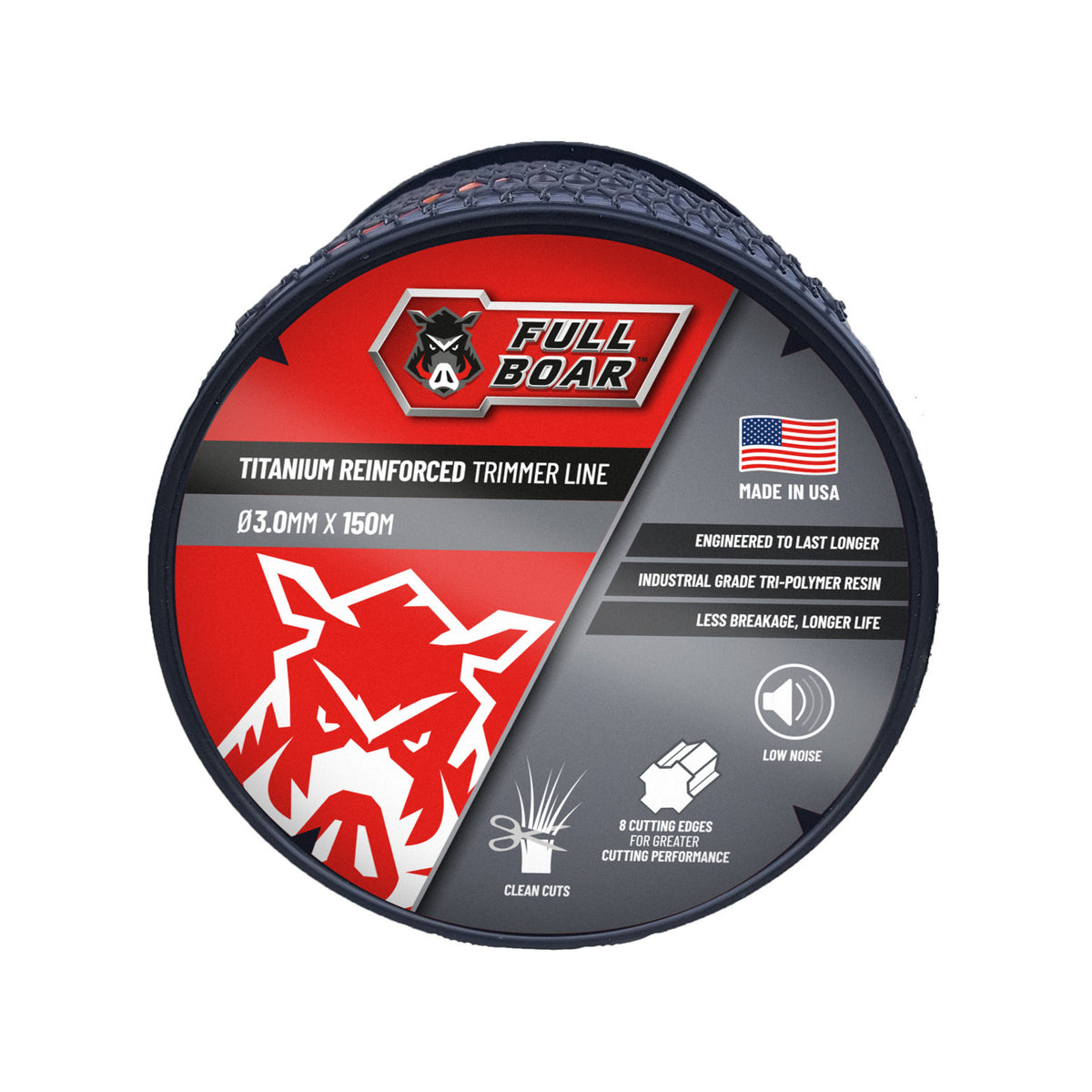 Full Boar 3.0mm x 150m Titanium Reinforced Trimmer Line FBTTL-30150