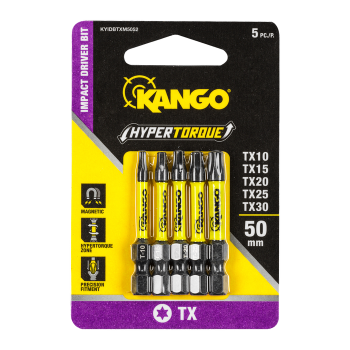 Kango 50mm HYPERTORQUE Torx Mixed Impact Driver Bit - 5 Pack