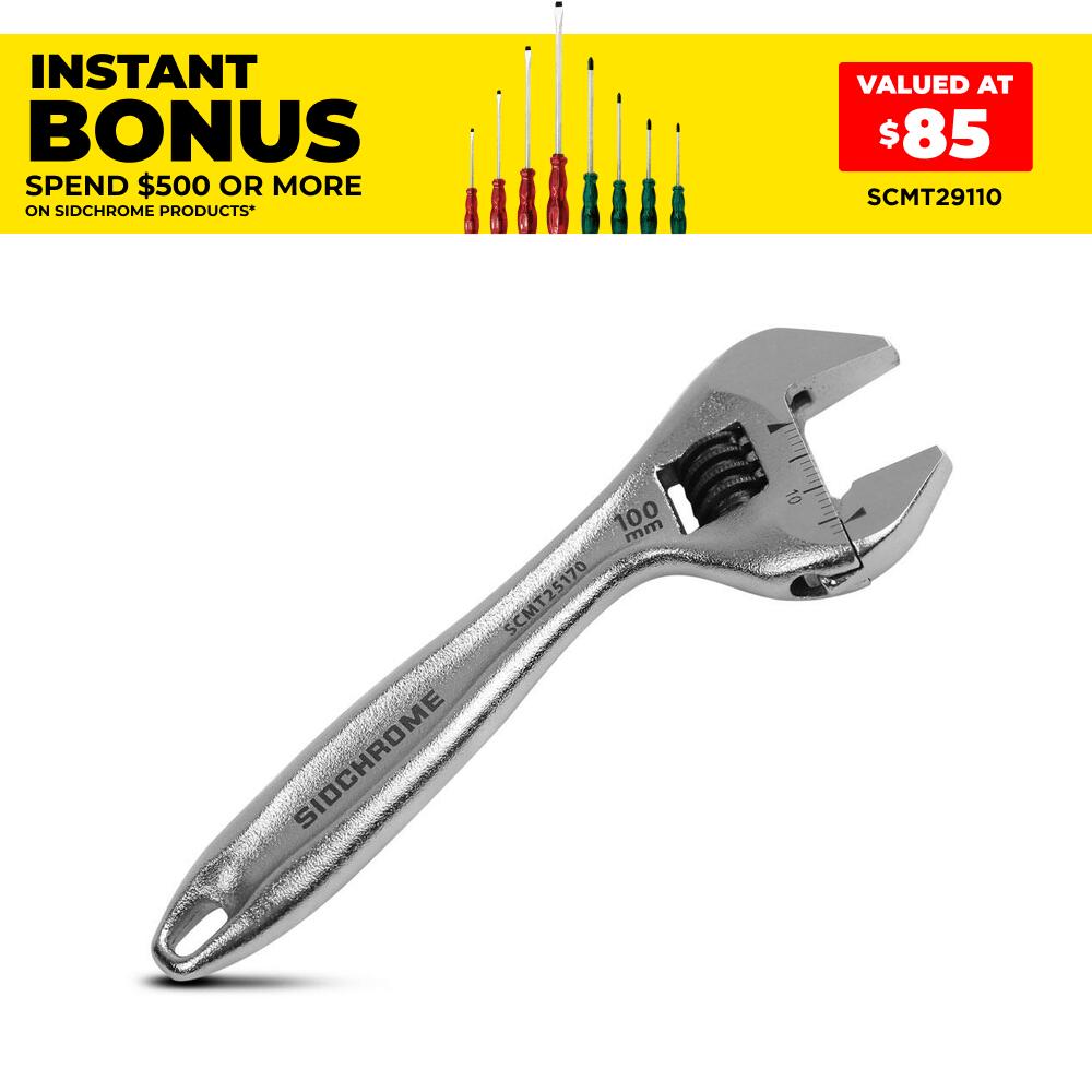 Sidchrome SCMT25170 100mm Chrome Quick Adjustable Wrench
