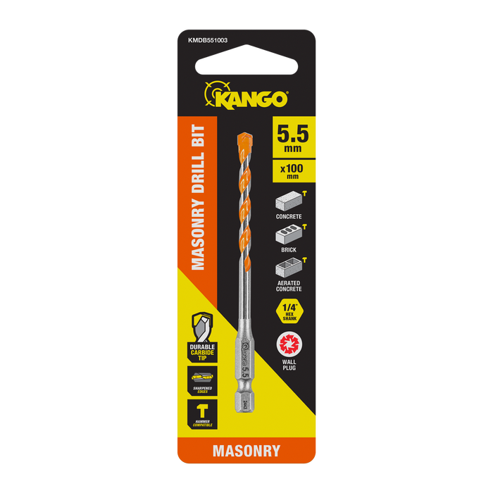 Kango 5.5 x 100mm 1/4" Masonry Drill Bit