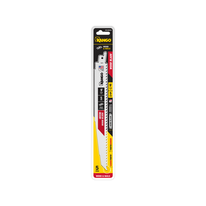 Kango 9” 5 TPI Wood Demo Reciprocating Saw Blade - 5 Pack