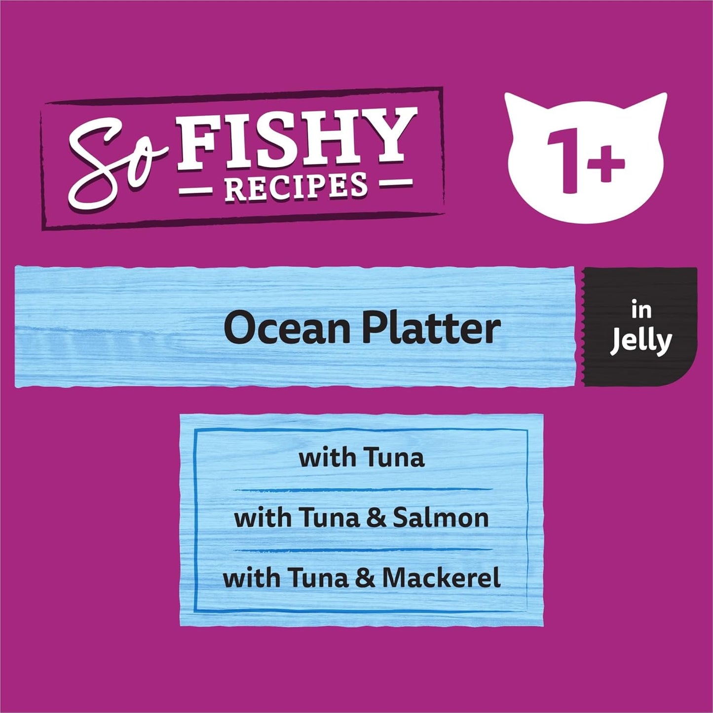 Whiskas So Fishy Recipes 85g 1+ Years Ocean Platter in Jelly Wet Cat Food - 60 Pouches