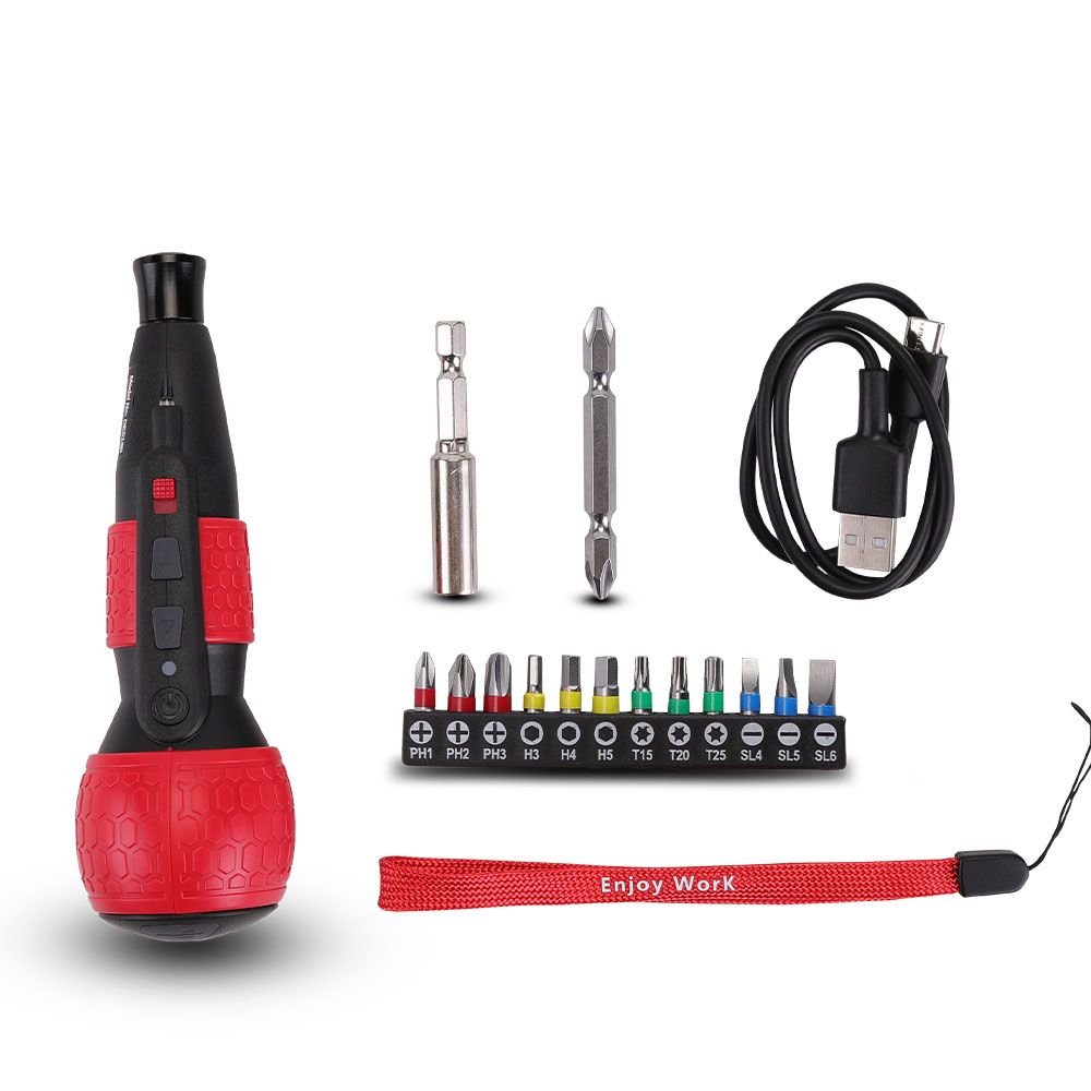 Daytona DES13B Electric Screwdriver 1nm  2nm & 4nm of Torque with 15pce Drive Bits - USB Rechargeable