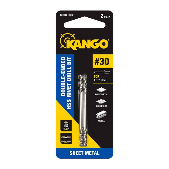 Kango No.30 HSS Double-Ended Rivet Drill Bit - 2 Pack