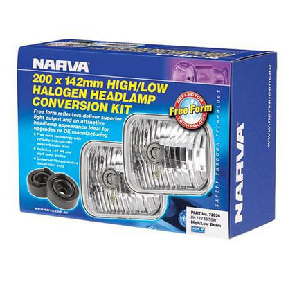 Narva Semi Sealed Beam Rectangle 200x142mm H4 Conversion Kit 72026