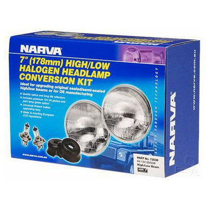 Narva Semi Sealed Beam Round 178mm H4 Kit 12/24V 72038