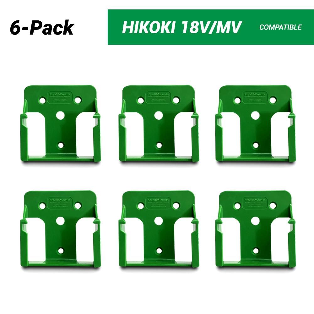StealthMounts BM-MHH18-GRN-6 HiKOKI 18V & MultiVolt 6-Pack Green Battery Mounts