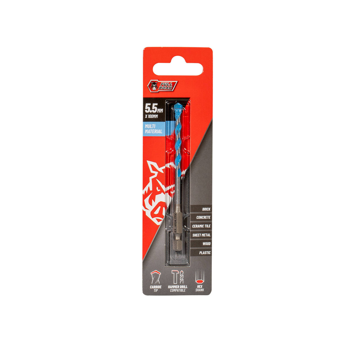 Full Boar 5.5 x 100mm Multi-Material Drill Bit FMMD-55100H