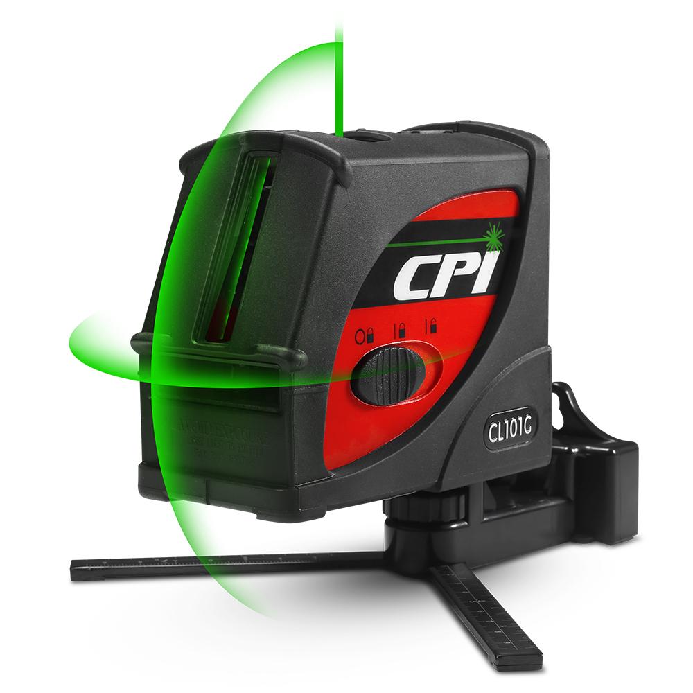 CPI CL101G Industrial Outdoor & Indoor Green Beam Multi Cross Line & Plumb Laser Level Kit