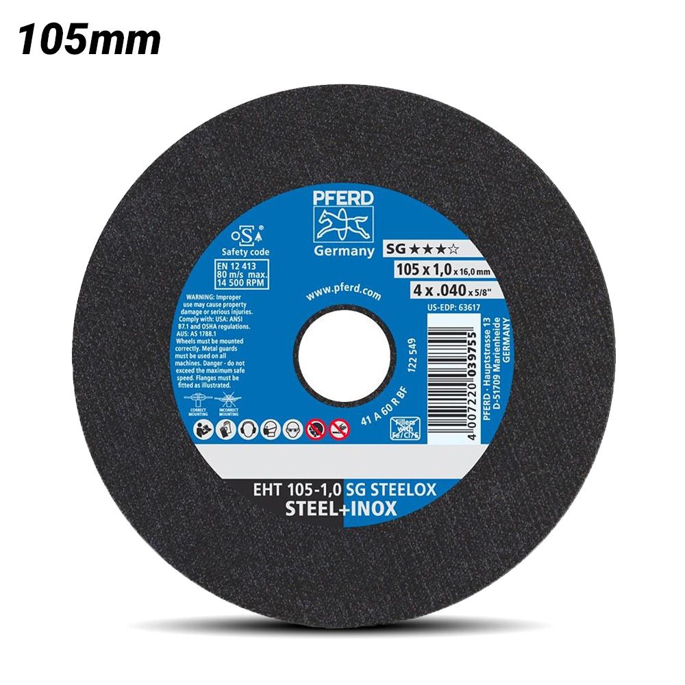 PFERD 69121043 105mm (4") Ultra-Thin Premium-Inox Stainless Steel Cut-Off Wheel