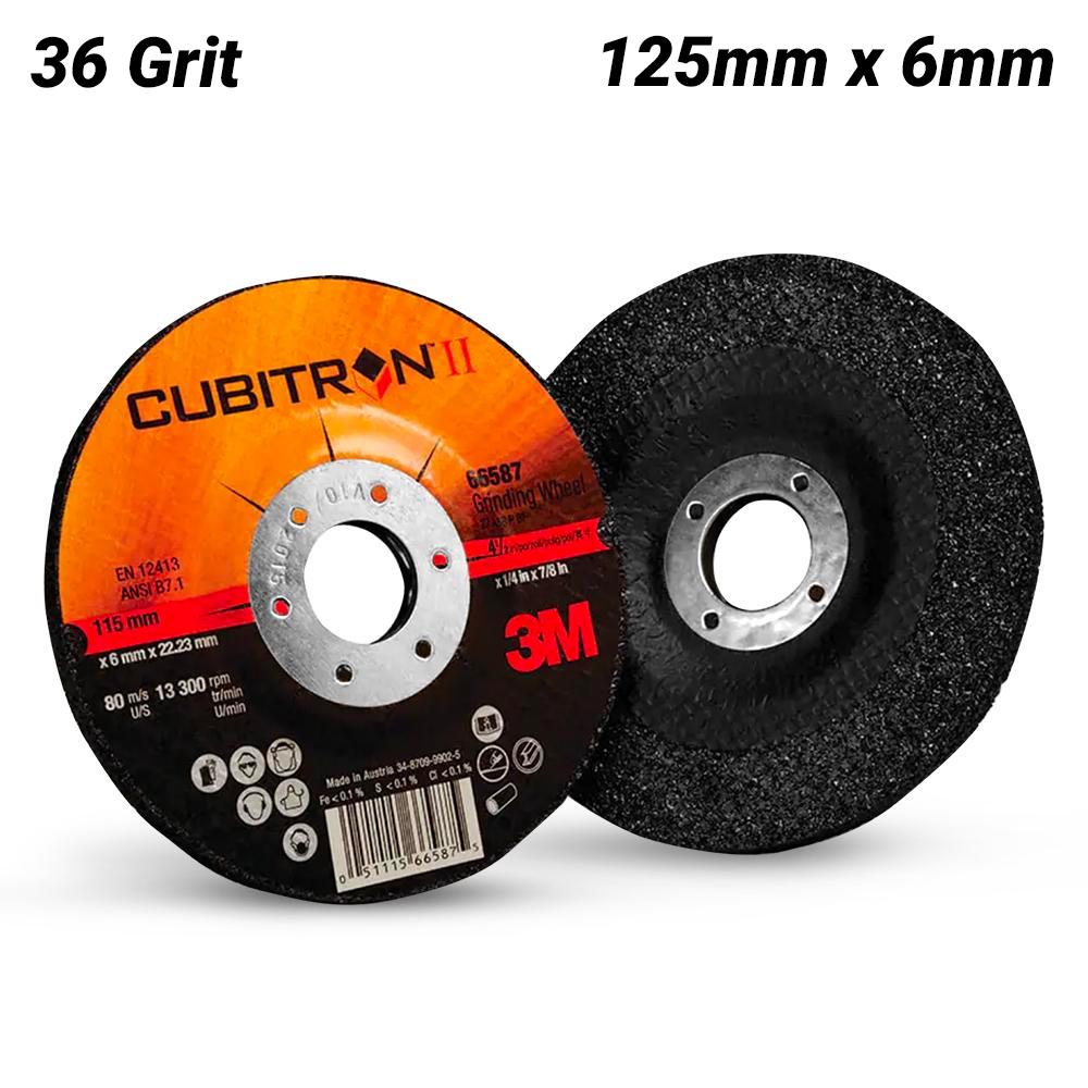 3M XC991187995 125mm x 6mm x 22mm Cubitron II 36 Grit Depressed Centre Grinding Wheel