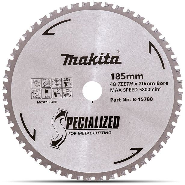 MAKITA 185mm 48T TCT Circular Saw Blade for Metal Cutting - SPECIALIZED B15780