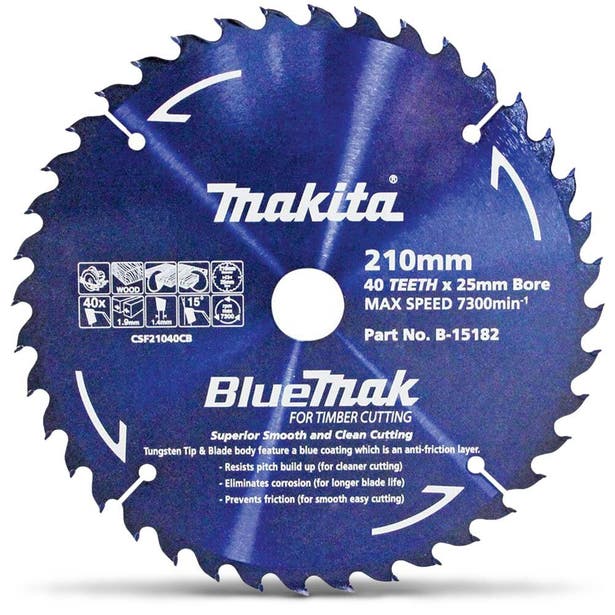 MAKITA 210mm 40T TCT Circular Saw Blade for Wood Cutting - BLUEMAK B-15182